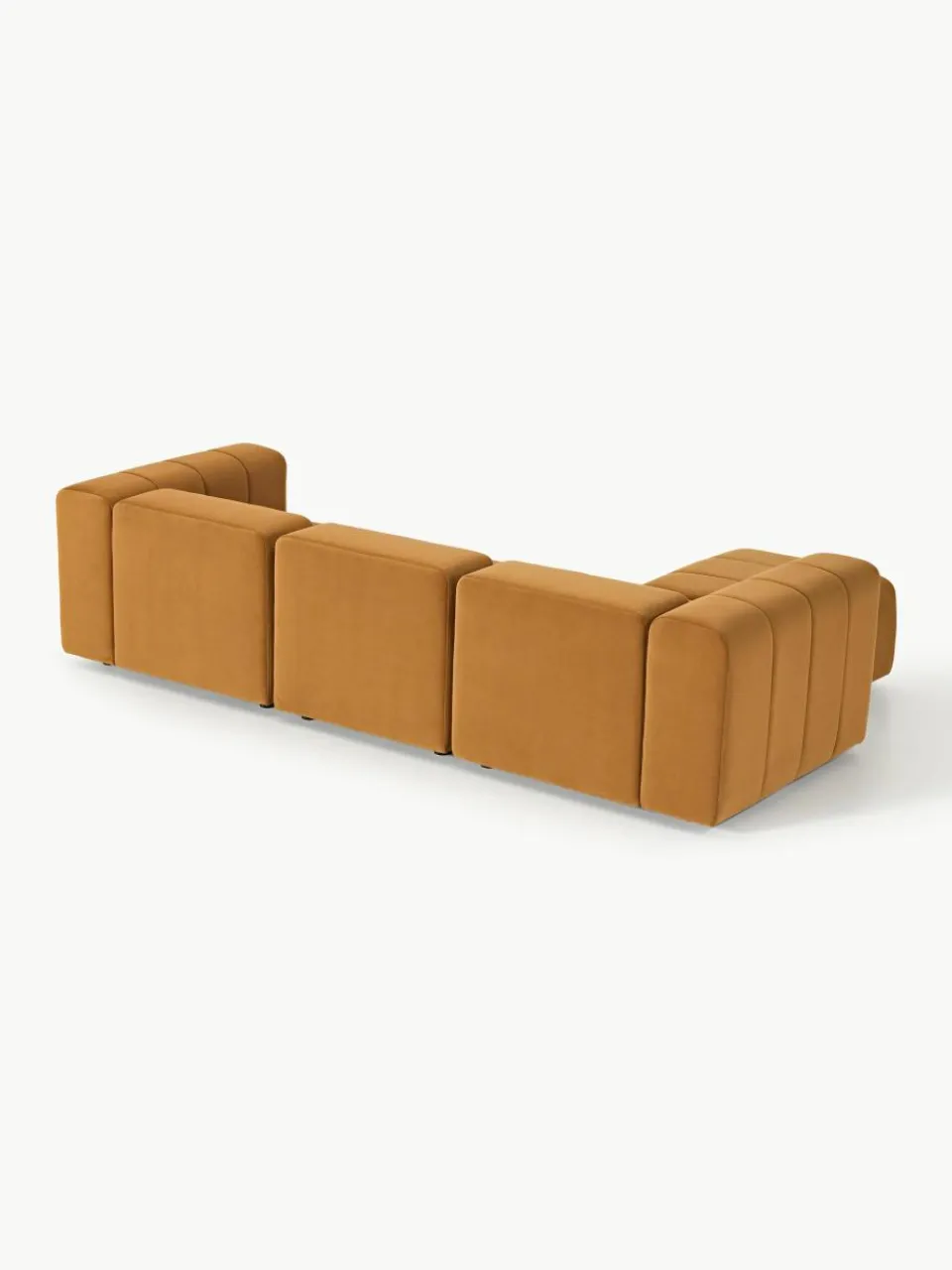 Fluwelen modulaire bank Lena (4-zits) met kruk^Westwing Collection Outlet