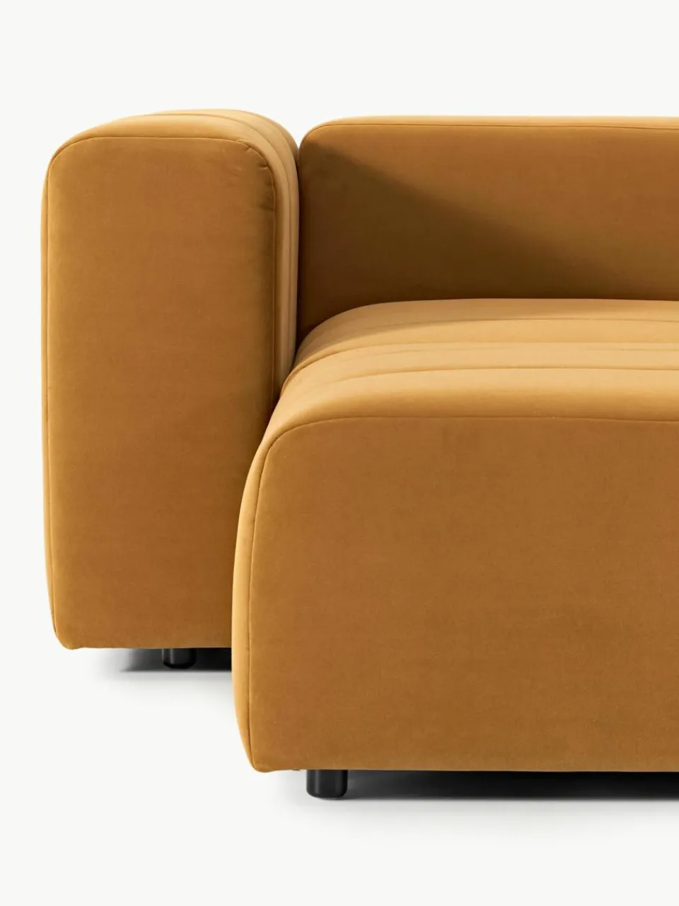 Fluwelen modulaire bank Lena (4-zits) met kruk^Westwing Collection Outlet