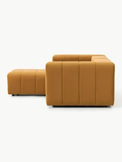 Fluwelen modulaire bank Lena (3-zits) met kruk^Westwing Collection Clearance