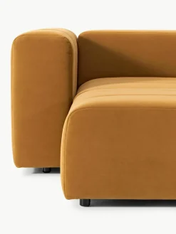 Fluwelen modulaire bank Lena (3-zits) met kruk^Westwing Collection Clearance