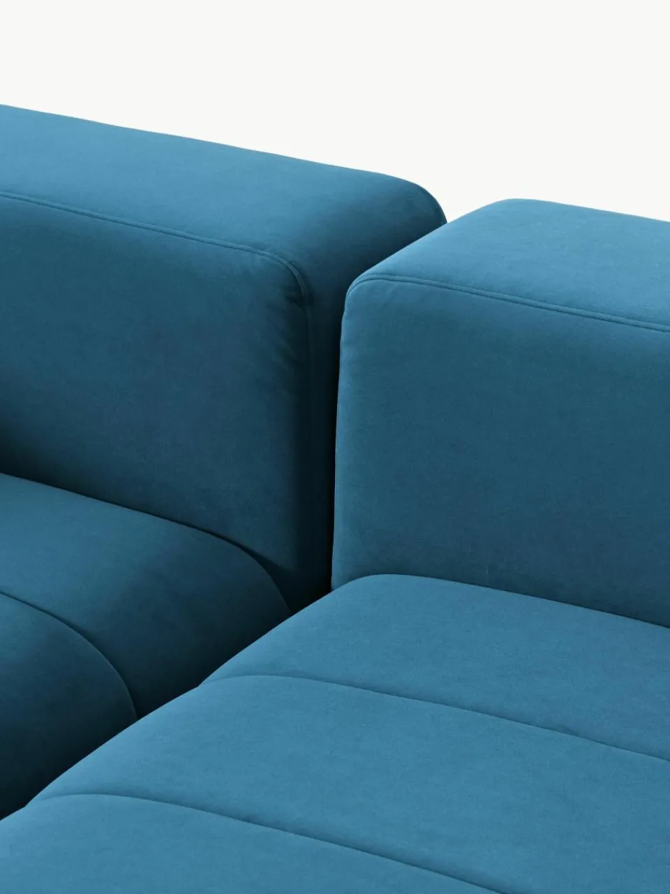 Fluwelen modulaire bank Lena (3-zits) met kruk^Westwing Collection Online