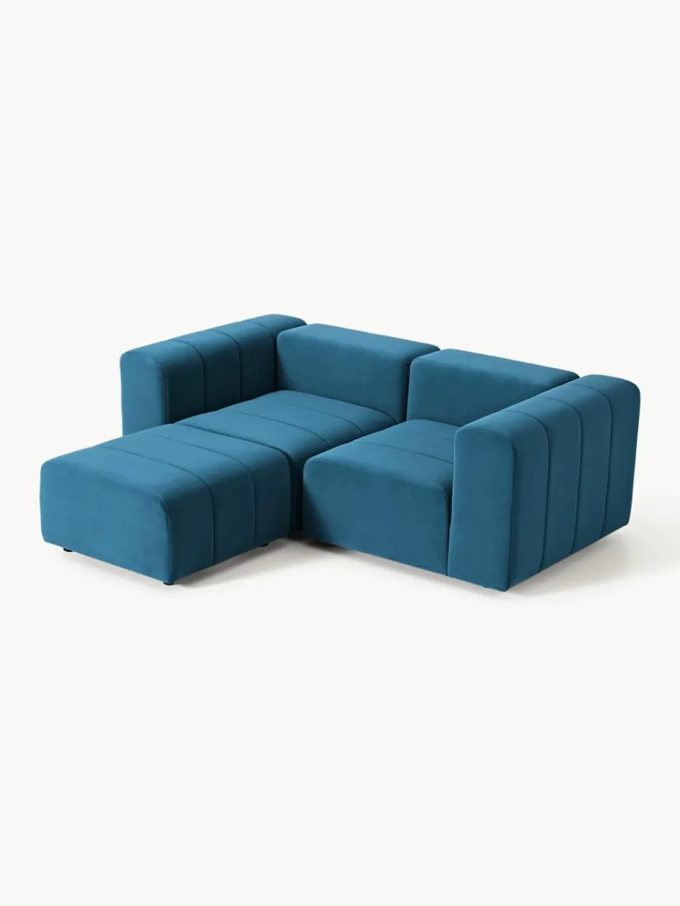Fluwelen modulaire bank Lena (3-zits) met kruk^Westwing Collection Online