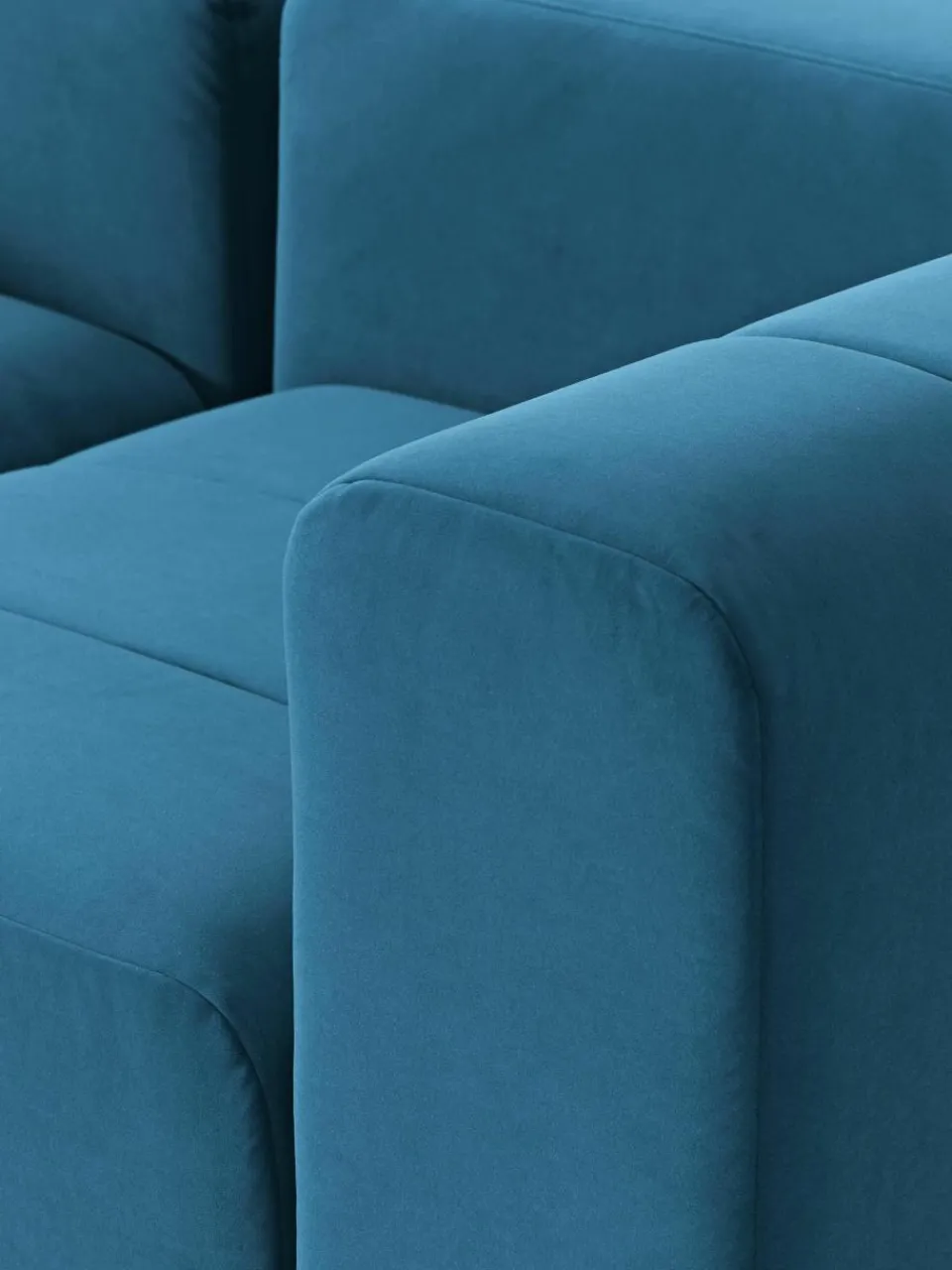 Fluwelen modulaire bank Lena (3-zits) met kruk^Westwing Collection Online