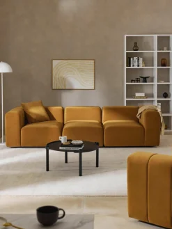 Fluwelen modulaire bank Lena (4-zits)^Westwing Collection Fashion