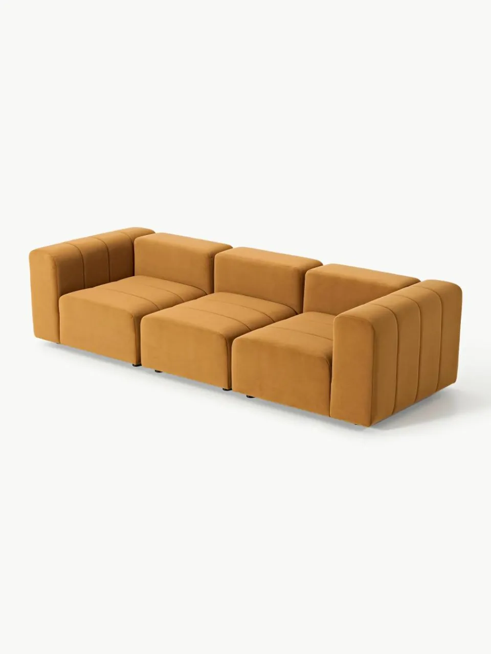 Fluwelen modulaire bank Lena (4-zits)^Westwing Collection Fashion