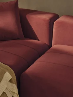 Fluwelen modulaire bank Lena (4-zits) met kruk^Westwing Collection Sale