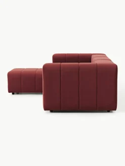 Fluwelen modulaire bank Lena (4-zits) met kruk^Westwing Collection Sale
