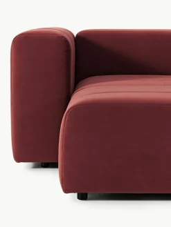 Fluwelen modulaire bank Lena (4-zits) met kruk^Westwing Collection Sale
