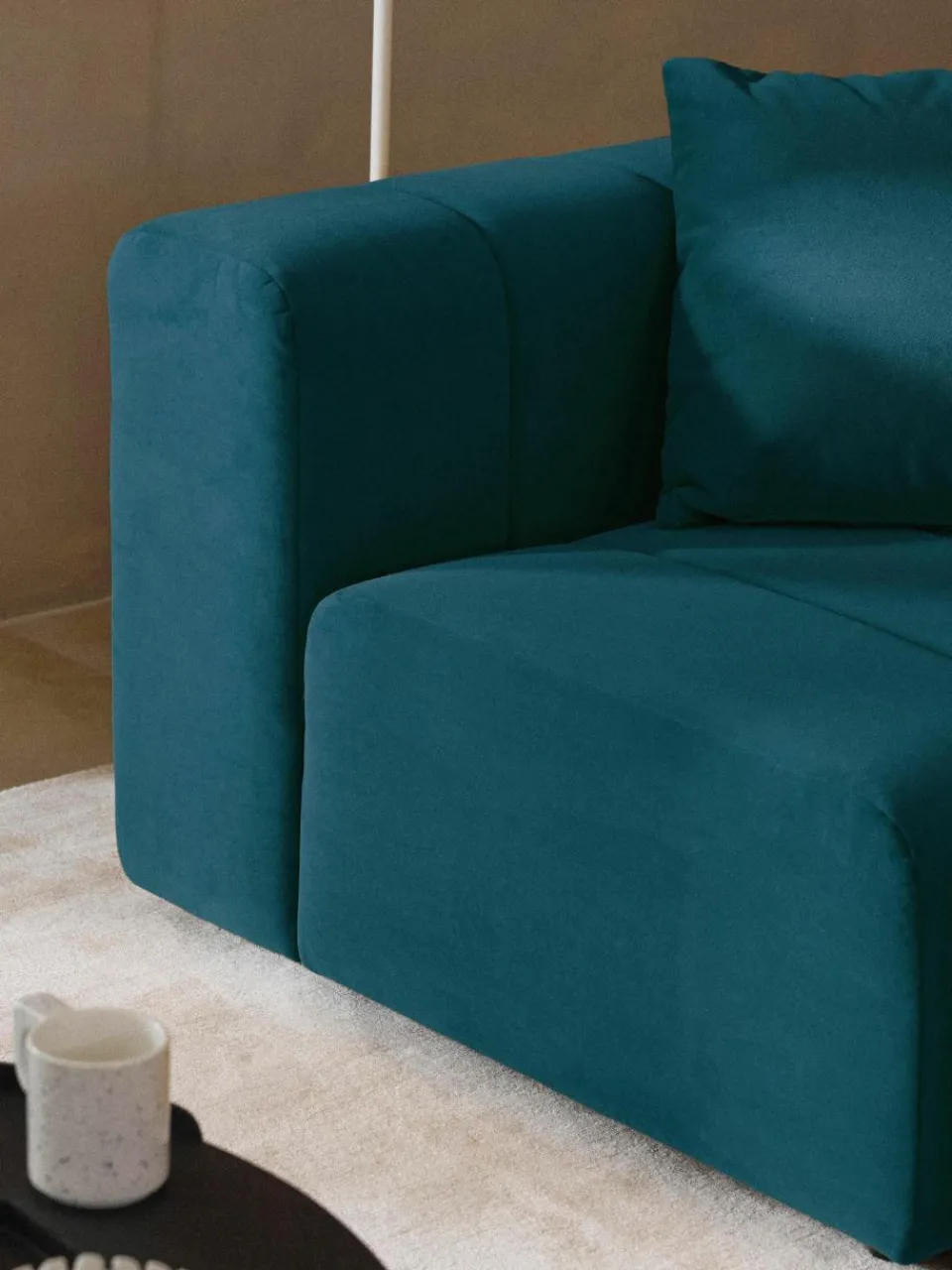 Fluwelen modulaire bank Lena (4-zits)^Westwing Collection Fashion