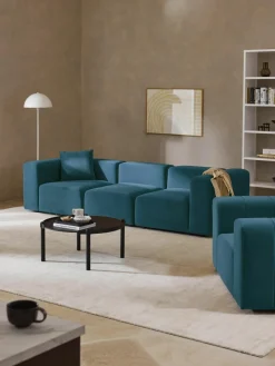 Fluwelen modulaire bank Lena (4-zits)^Westwing Collection Fashion