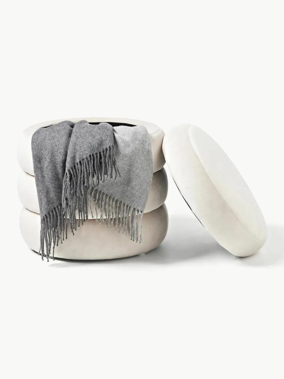 Fluwelen poef Alto met opbergruimte^Westwing Collection Online