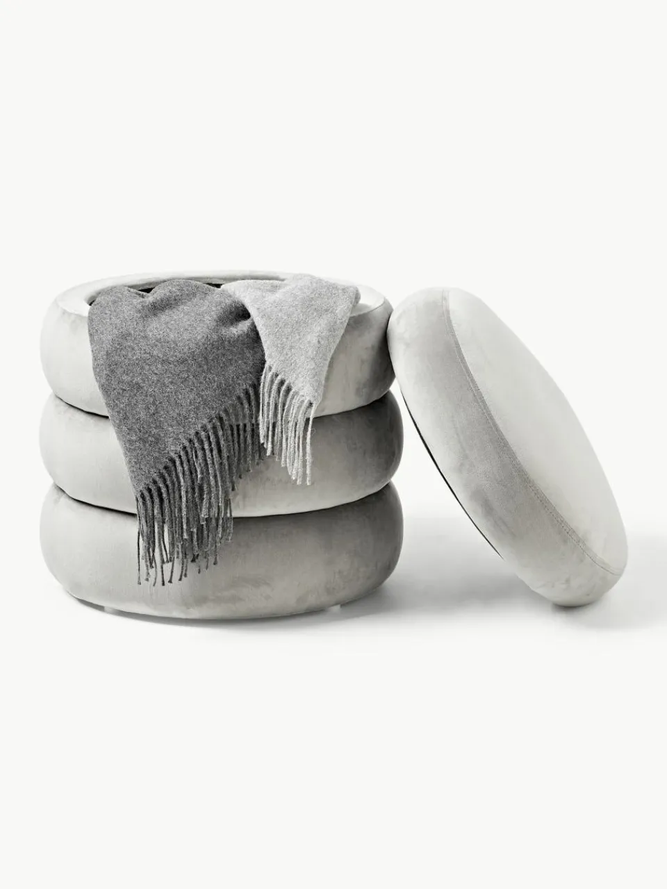 Fluwelen poef Alto met opbergruimte^Westwing Collection Online