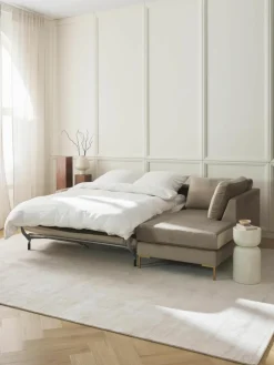 Fluwelen slaapbank Luna (3-zits) met matras^Westwing Collection Fashion