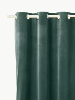 Fluwelen verduisteringsgordijn Rush met oogjes, 2 stuks^Westwing Collection Fashion