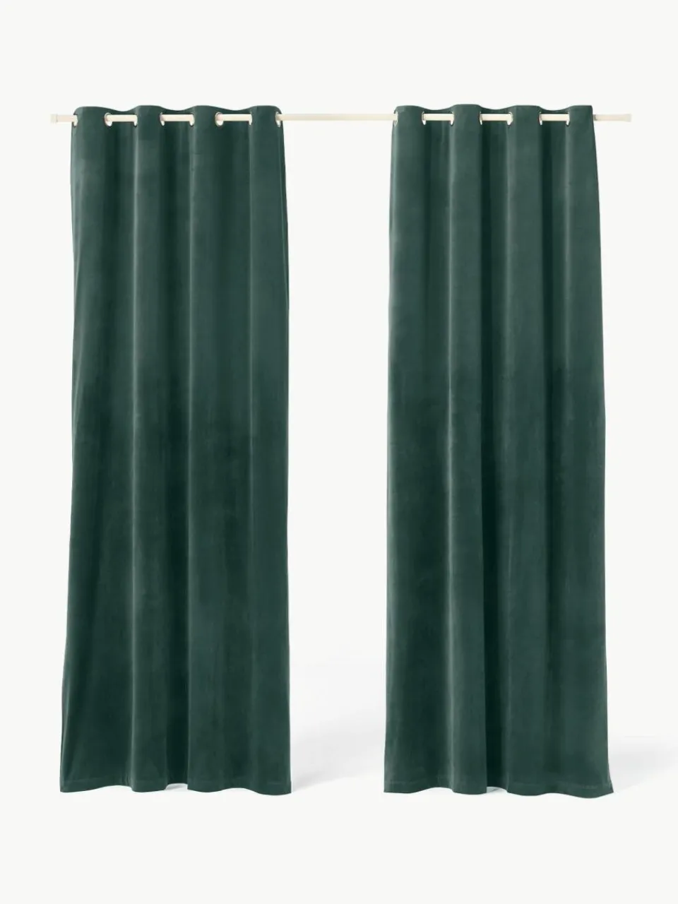 Fluwelen verduisteringsgordijn Rush met oogjes, 2 stuks^Westwing Collection Fashion
