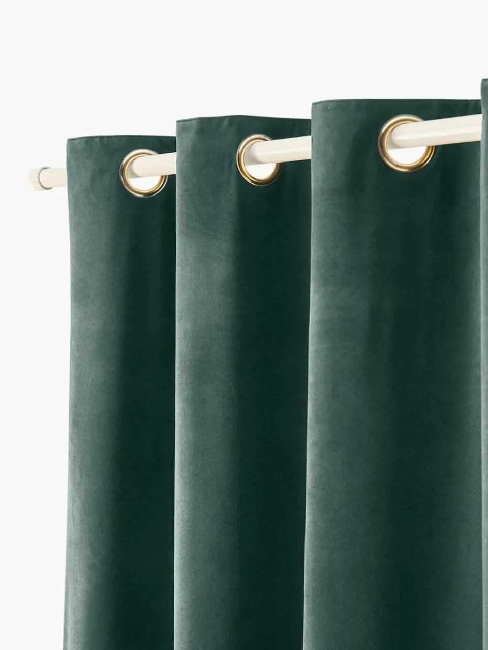 Fluwelen verduisteringsgordijn Rush met oogjes, 2 stuks^Westwing Collection Fashion