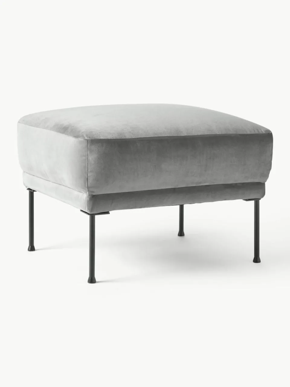 Fluwelen voetenbank Fluente^Westwing Collection Outlet