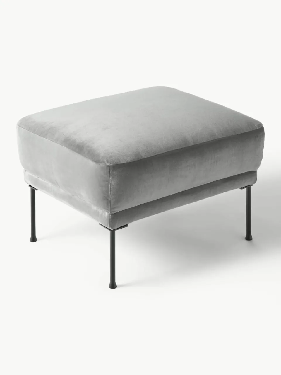 Fluwelen voetenbank Fluente^Westwing Collection Outlet