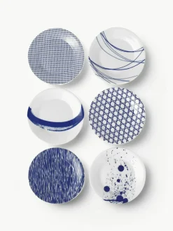 Gebaksborden Pacific Blue van porselein, set van 6^ROYAL DOULTON Hot