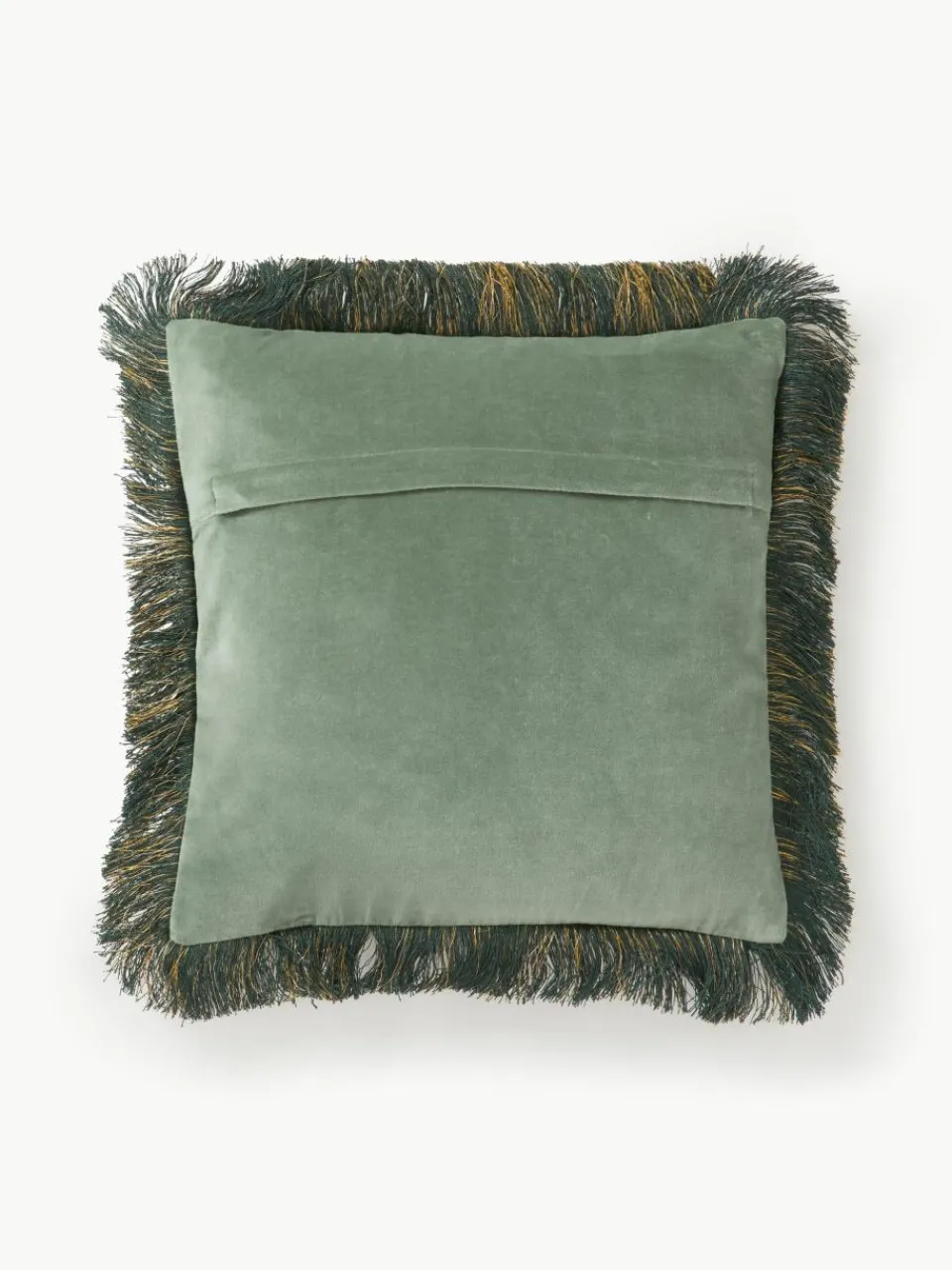Geborduurde fluwelen kussenhoes Onyx met franjes^Westwing Collection Clearance