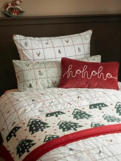 Geborduurde fluwelen kussenhoes Hohoho met bies^Westwing Collection Outlet