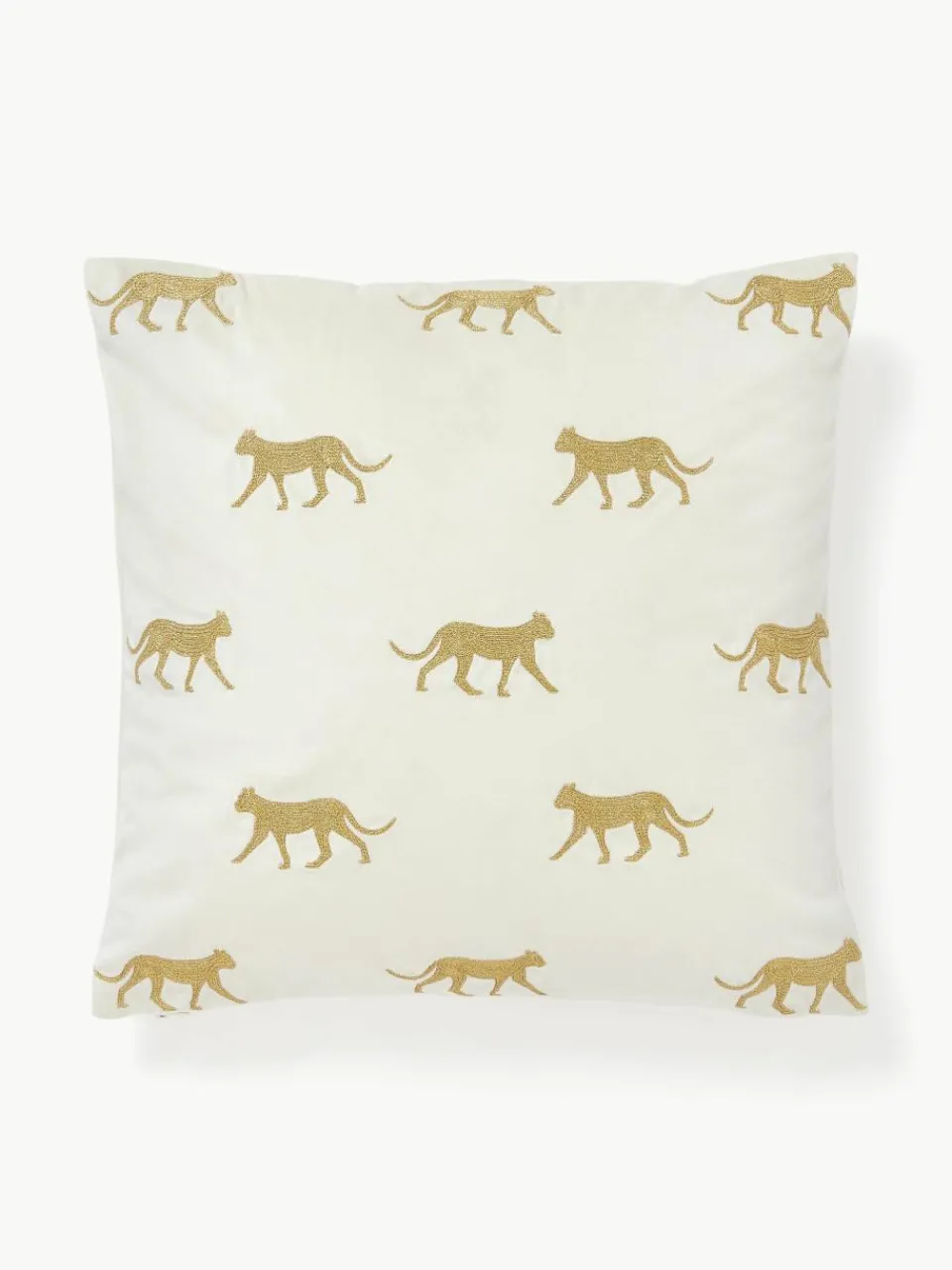 Geborduurde fluwelen kussenhoes Cheetah^Westwing Collection Discount