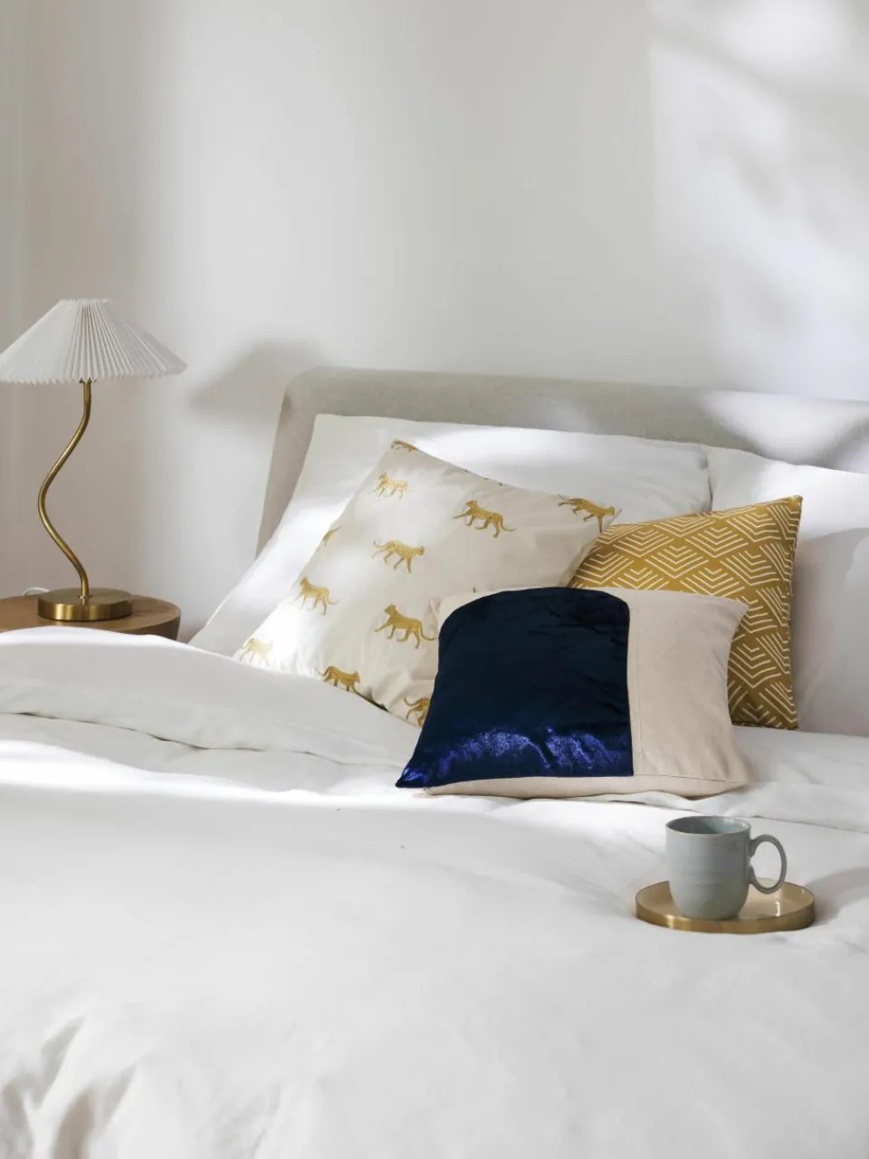Geborduurde fluwelen kussenhoes Cheetah^Westwing Collection Discount
