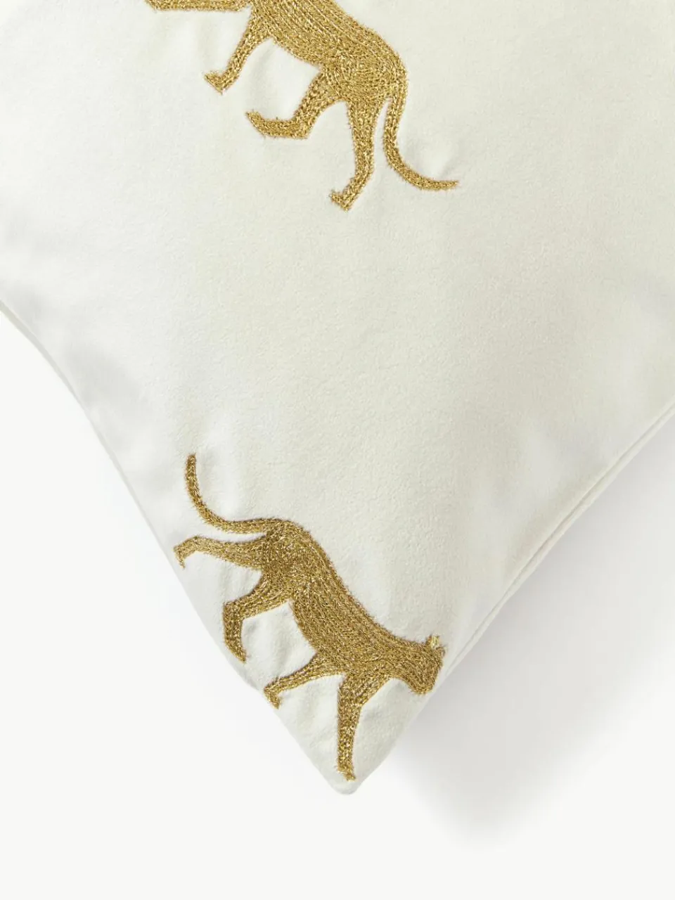 Geborduurde fluwelen kussenhoes Cheetah^Westwing Collection Discount