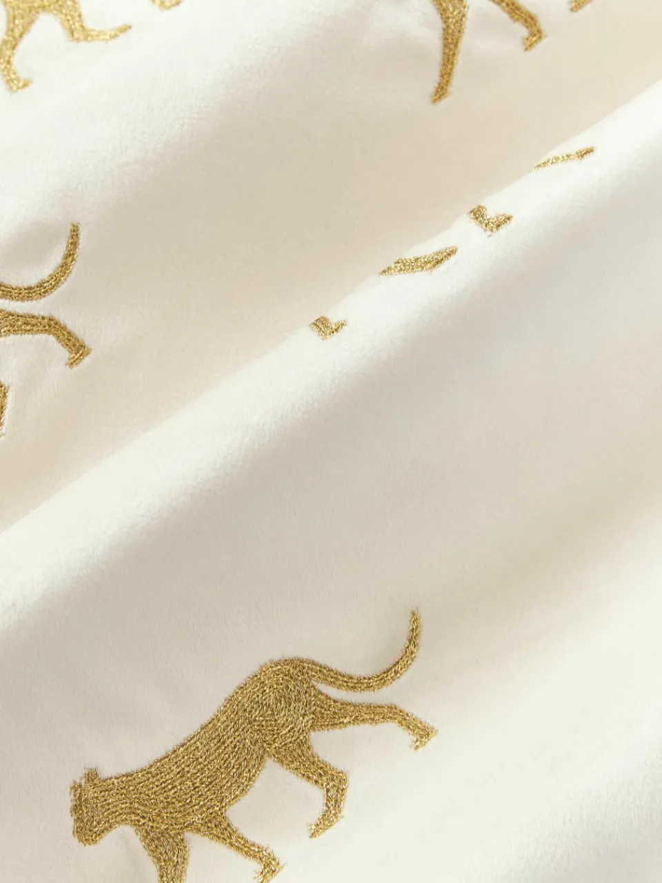 Geborduurde fluwelen kussenhoes Cheetah^Westwing Collection Discount