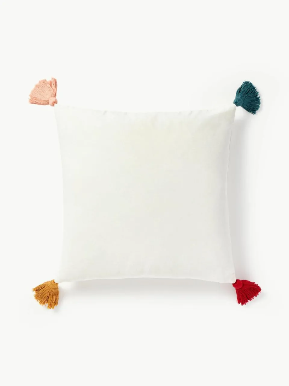 Geborduurde katoenen kussenhoes Nicholas met kerstmotief en kwastjes^Westwing Collection Online