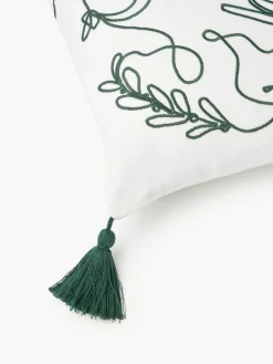 Geborduurde kussenhoes Alora met kerstmotief^Westwing Collection Fashion