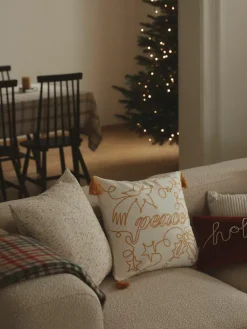 Geborduurde kussenhoes Alora met kerstmotief^Westwing Collection Best