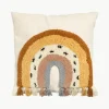 Geborduurde kussenhoes Tadea met regenboogmotief^Westwing New