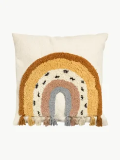 Geborduurde kussenhoes Tadea met regenboogmotief^Westwing New