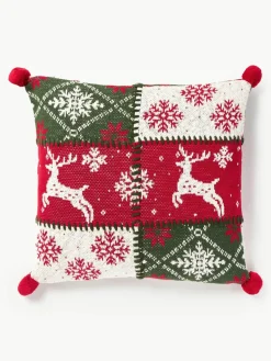 Gebreide kussenhoes Derby met kerstmotief^Westwing Collection Hot