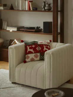 Gebreide kussenhoes Derby met kerstmotief^Westwing Collection Hot