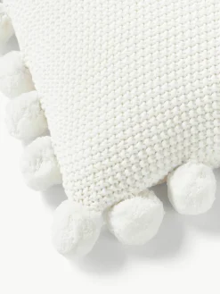 Gebreide kussenhoes Molly met pompoms^Westwing Collection Hot