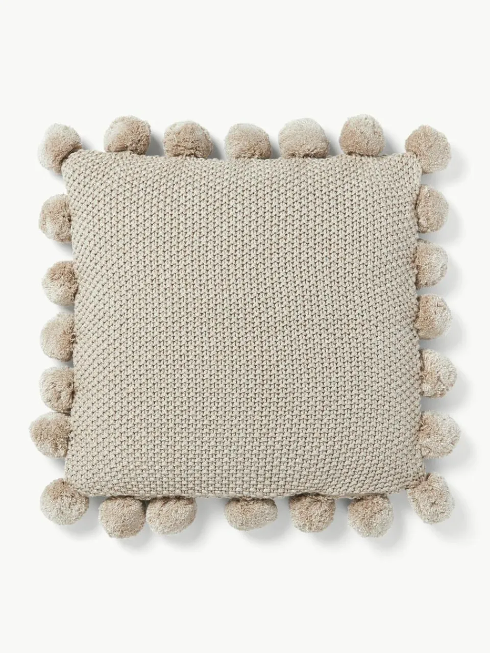 Gebreide kussenhoes Molly met pompoms^Westwing Collection New