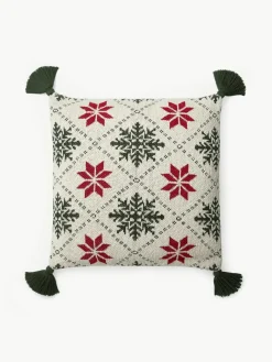 Gebreide kussenhoes Starry met kerstmotief^Westwing Collection Best