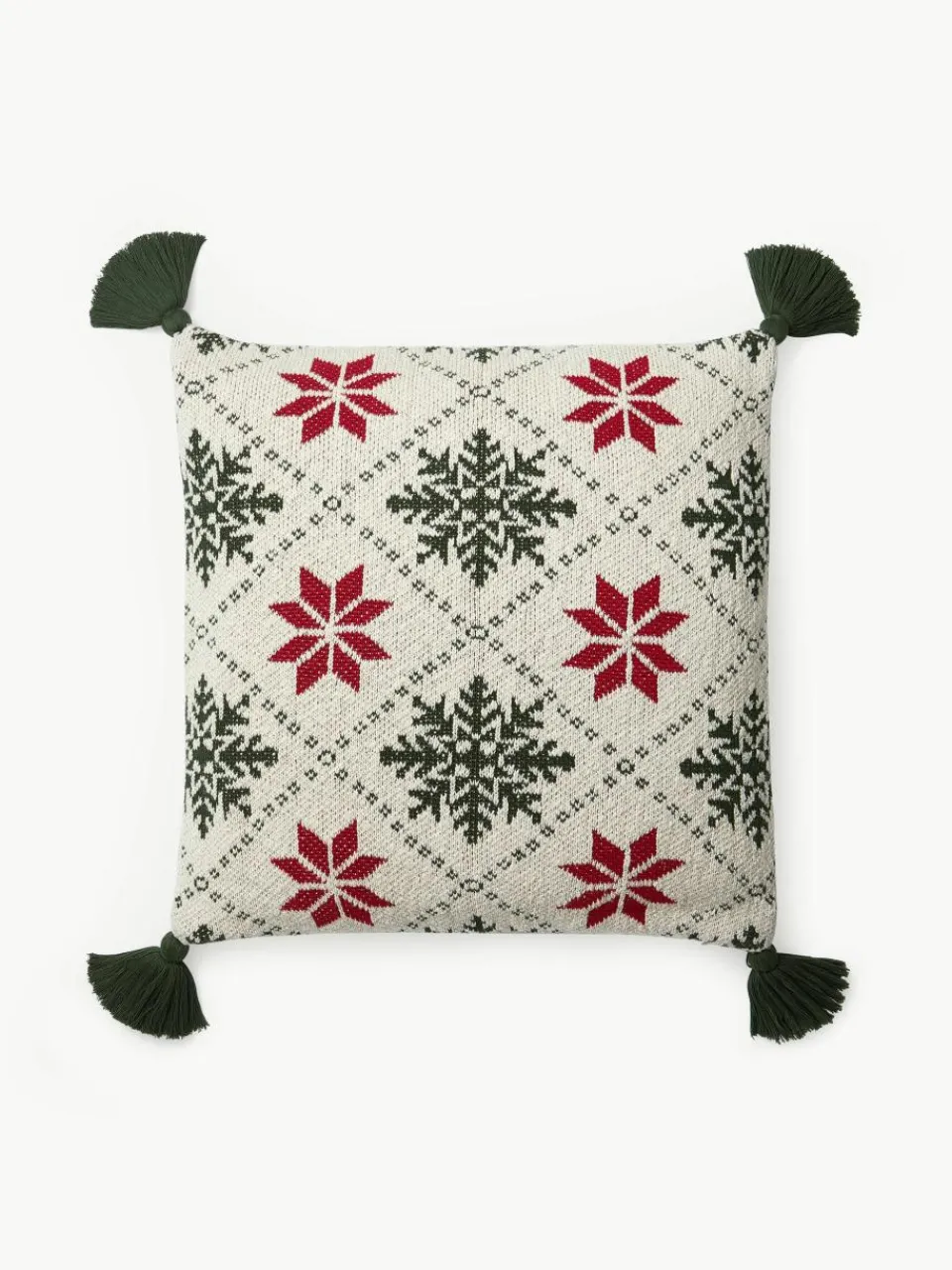 Gebreide kussenhoes Starry met kerstmotief^Westwing Collection Best
