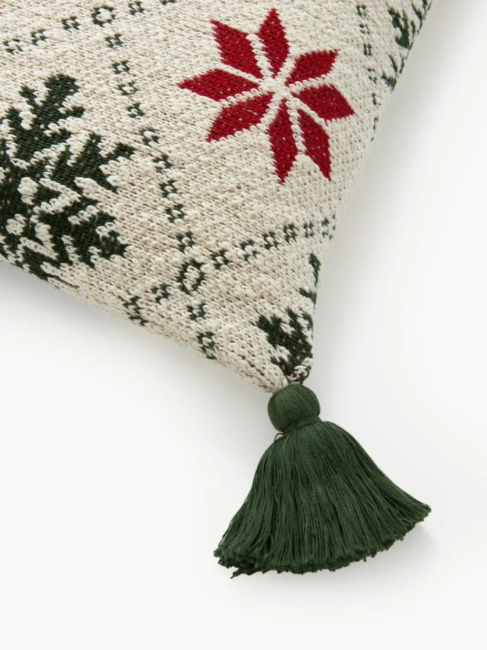 Gebreide kussenhoes Starry met kerstmotief^Westwing Collection Best