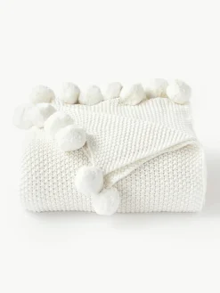 Gebreide plaid Molly met pompoms^Westwing Collection Clearance