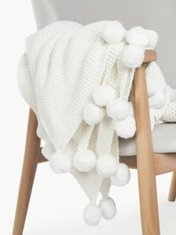 Gebreide plaid Molly met pompoms^Westwing Collection Clearance