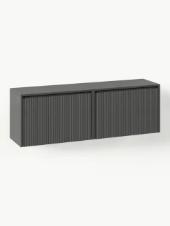 Gecanneleerde schoenenkast Shea voor wandmontage met opvouwbare vakken^Westwing Collection Best