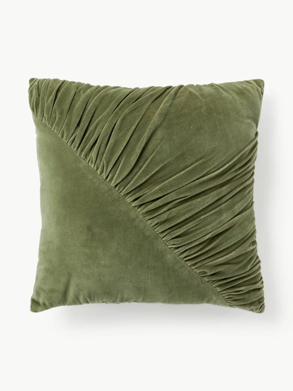 Geruffeld fluwelen kussen Vada^Westwing Collection New