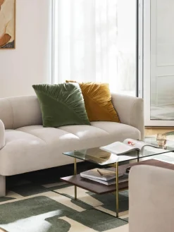 Geruffeld fluwelen kussen Vada^Westwing Collection Outlet