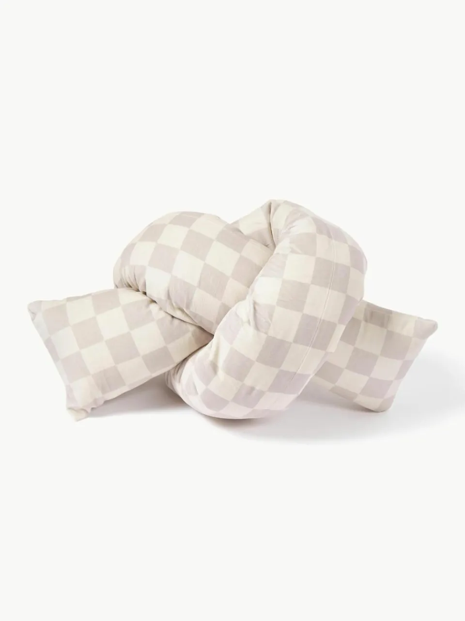 Geruit fluwelen sierkussen Knot^Westwing Collection New