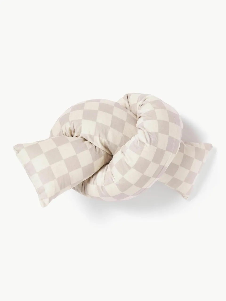 Geruit fluwelen sierkussen Knot^Westwing Collection New