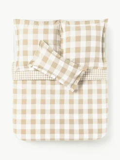 Geruit katoenen dekbedovertrek Nels^Westwing Collection New