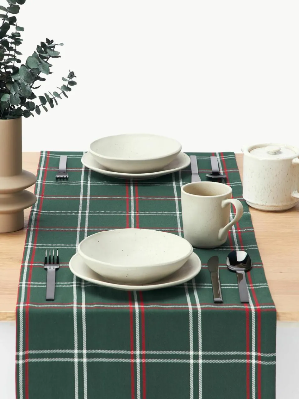 Geruite tafelloper Aster^Westwing Collection Discount